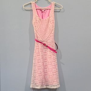 Candie's Pink and Cream Lace Dress